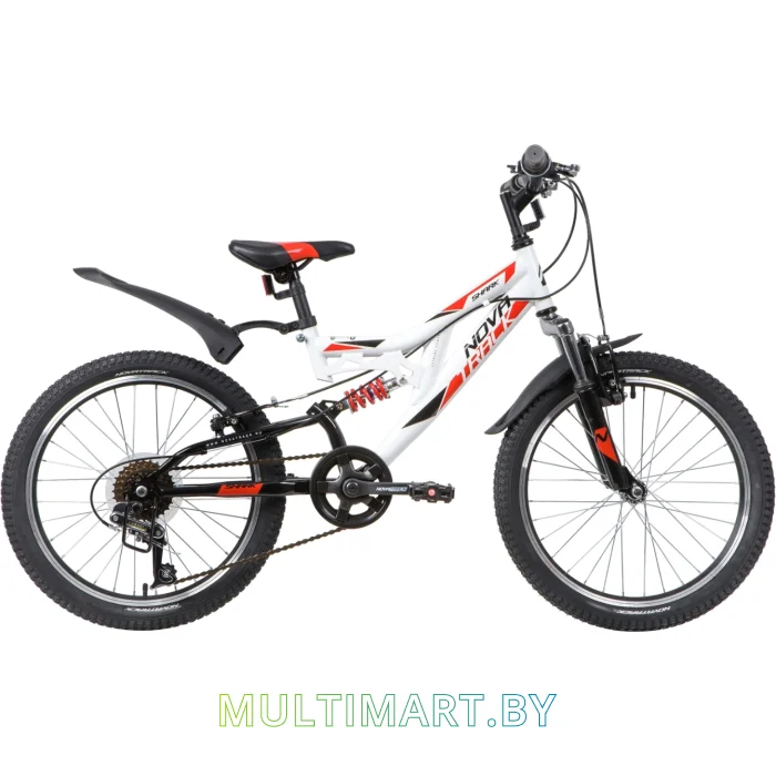 Детский велосипед Novatrack Shark 20SS6V.SHARK.WT20 (белый/красный, 2020)